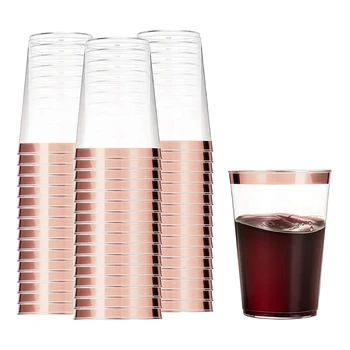 Пластиковые стаканчики для вина 50ШТ, Пластиковые Стаканчики Многоразового использования, Стаканчики для шампанского, пива, коктейля, Мартини