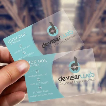 По индивидуальному заказу.продукт.высококачественная изготовленная на заказ CMYK печать водонепроницаемой визитной карточки пвх-карты прозрачных пластиковых визитных карточек