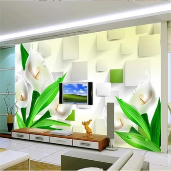 Пользовательские обои 3D фрески dreamy lily TV background wall papel de parede гостиная спальня декоративная роспись 3D обоев