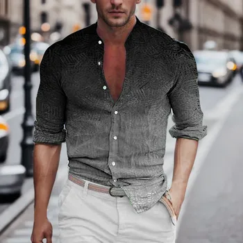 Постепенная рубашка, Мужская рубашка с длинным рукавом, Мужская повседневная деловая блузка на пуговицах, Черные деловые камзолы, осенние футболки