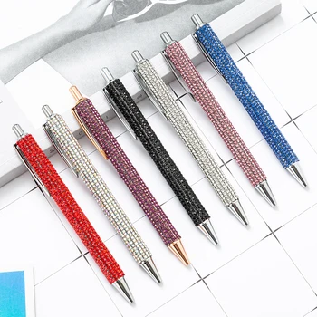 Пресс-Металлические Шариковые Ручки Diamond Multi-color Подарочная Ручка Креативные Канцелярские Принадлежности