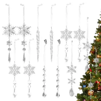 Прозрачные сосульки для рождественской елки, портативное подвесное украшение, многофункциональные искусственные Декоративные подвески для украшения дома