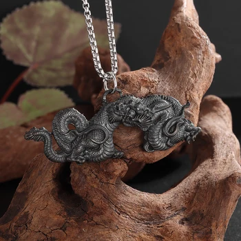 Ретро Властный Древний Мифический Зверь, ожерелье с подвеской в виде дракона для мужчин и женщин, Панк-Амулет богатства, Ювелирный подарок