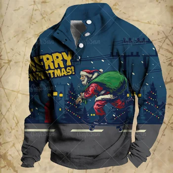 Рождественские свитера, винтажная толстовка с капюшоном для мужчин, негабаритная мужская одежда, повседневная толстовка с длинным рукавом, футболки, ретро пуловеры, топы 3XL