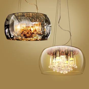 Скандинавский подвесной светильник, роскошный стеклянный светильник, хрустальное подвесное освещение для гостиной, романтическое украшение, светодиодное освещение для столовой