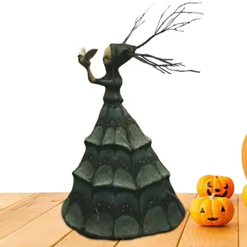 Статуя Ведьмы Декор для Хэллоуина, Статуэтка Кошмарной Ведьмы из смолы, Жуткий Орнамент для Ведьмы на Хэллоуин, Дом с Привидениями, Садовый декор