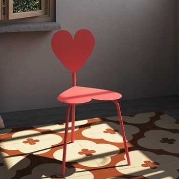 Стулья для гостиной с красным дизайном, износостойкие, устойчивые к царапинам, Минималистичный металлический Современный стул для туалетного столика, моделирующий стул