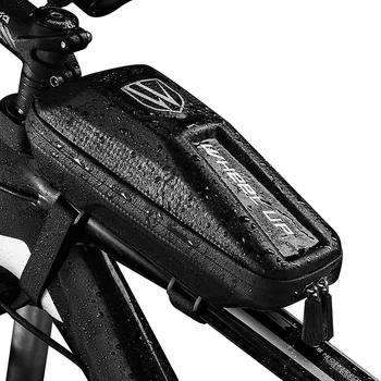 Сумка для велосипедной рамы Водонепроницаемая сумка для верхней части велосипеда Передняя сумка для телефона на двойной молнии большой емкости