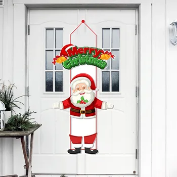 Счастливого Рождества Дверные Подвесные Подвески Мультфильм Ноэль Пряничный Человечек Санта Клаус Дверная Вешалка Настенный Декор Рождественская Радость 2024 Новый Год