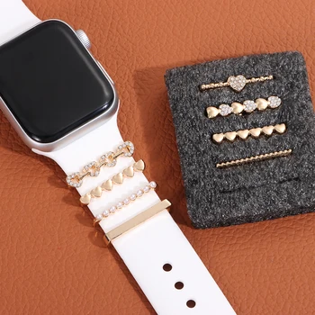 Украшение для Apple watch band 8 7 6 3 se, ювелирные изделия с бриллиантами, подвески, аксессуары samsung/Huawei, ремешок для часов, браслет для часов 20/22 мм