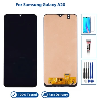 Экран Для Samsung Galaxy A20 A205 SM-A205F A205G A205U ЖК-дисплей С сенсорным экраном Дигитайзер С Заменой рамки в сборе или без нее