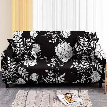 Эластичные чехлы для диванов с цветами и тропическими листьями, для гостиной, чехол для натяжного дивана, чехол для углового дивана, чехол для секционного дивана
