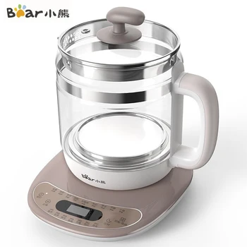 Электрический чайник Bear объемом 1,5 л, бытовой горшочек для здоровья, многофункциональный цветочный чайник для офиса, домашняя плита для тушения супов и каш.